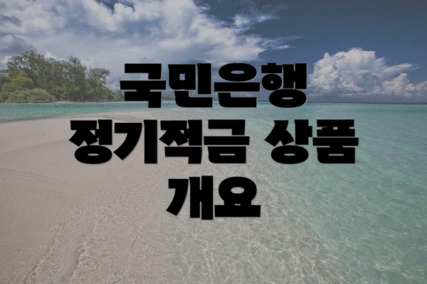 국민은행 정기적금 상품 개요