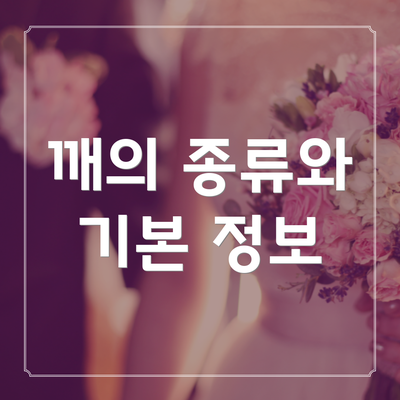 깨의 종류와 기본 정보
