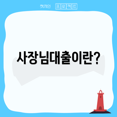 사장님대출이란?