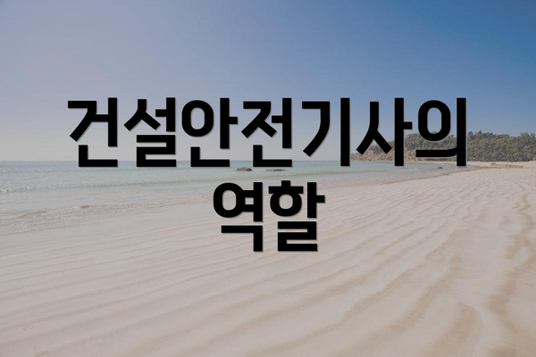 건설안전기사의 역할