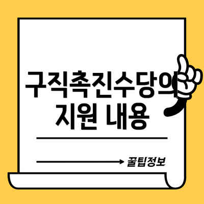 구직촉진수당의 지원 내용