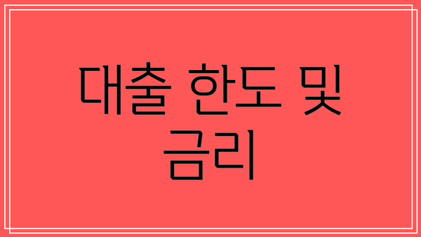 대출 한도 및 금리