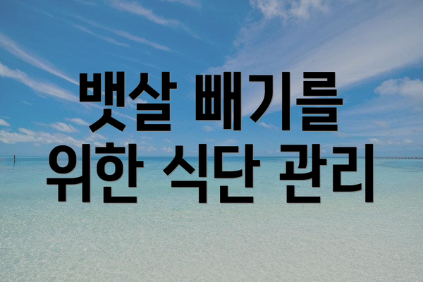뱃살 빼기를 위한 식단 관리