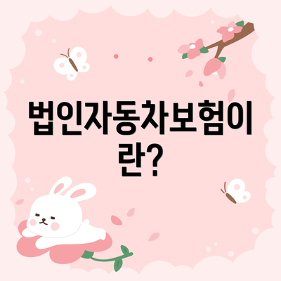 법인자동차보험이란?