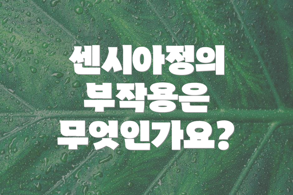 센시아정의 부작용은 무엇인가요?