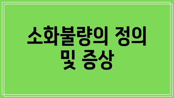 소화불량의 정의 및 증상