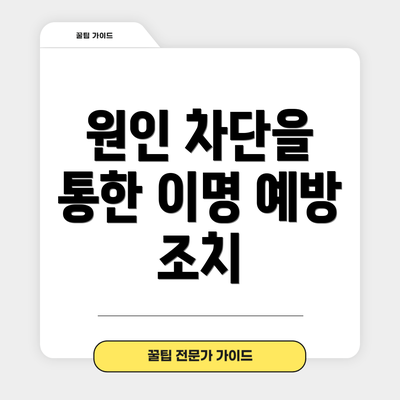 원인 차단을 통한 이명 예방 조치
