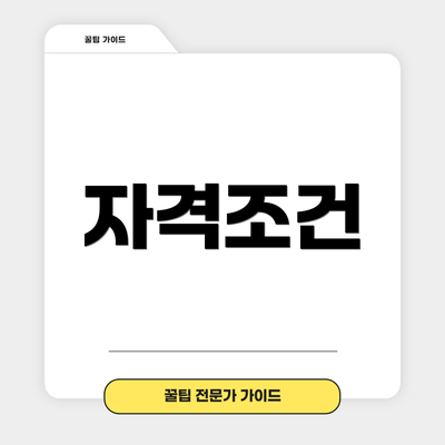 자격조건