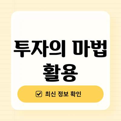 투자의 마법 활용