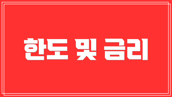 한도 및 금리