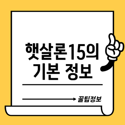 햇살론15의 기본 정보
