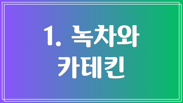 1. 녹차와 카테킨