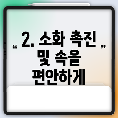 2. 소화 촉진 및 속을 편안하게