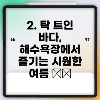 2. 탁 트인 바다, 해수욕장에서 즐기는 시원한 여름 🏖️