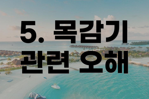 5. 목감기 관련 오해