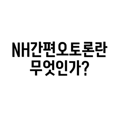 NH간편오토론란 무엇인가?