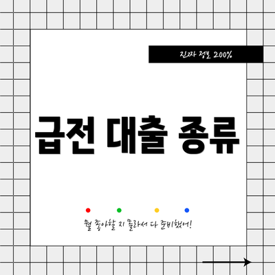 급전 대출 종류