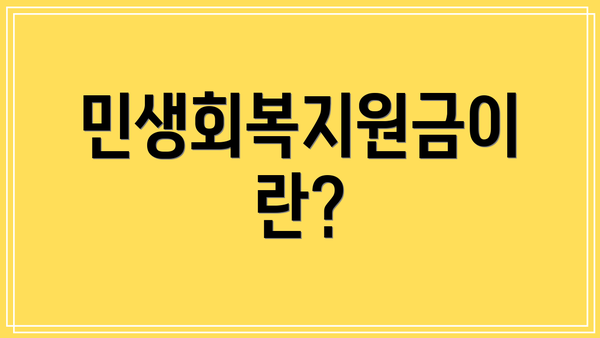 민생회복지원금이란?