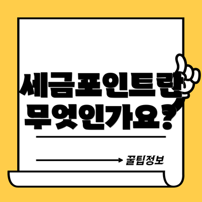 세금포인트란 무엇인가요?