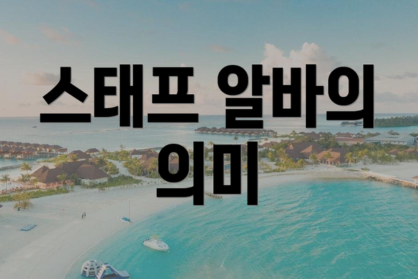 스태프 알바의 의미