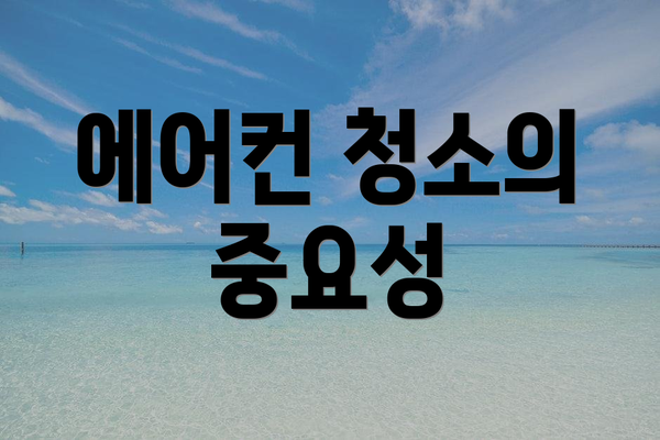 에어컨 청소의 중요성