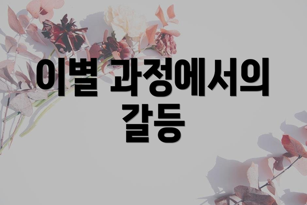 이별 과정에서의 갈등