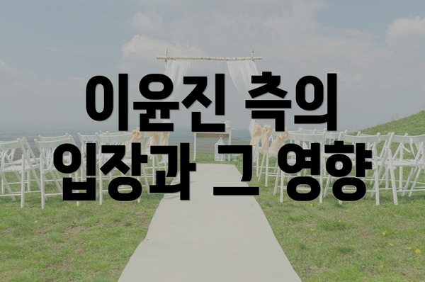 이윤진 측의 입장과 그 영향
