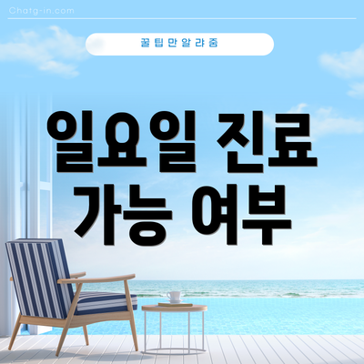 일요일 진료 가능 여부