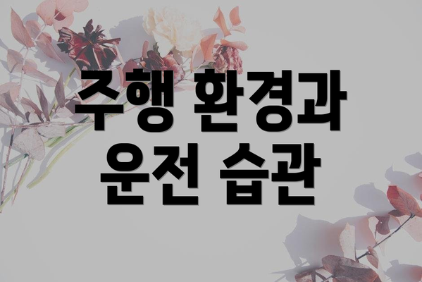 주행 환경과 운전 습관