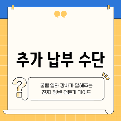 추가 납부 수단