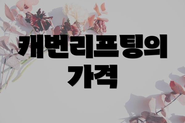 캐번리프팅의 가격