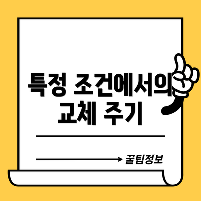 특정 조건에서의 교체 주기