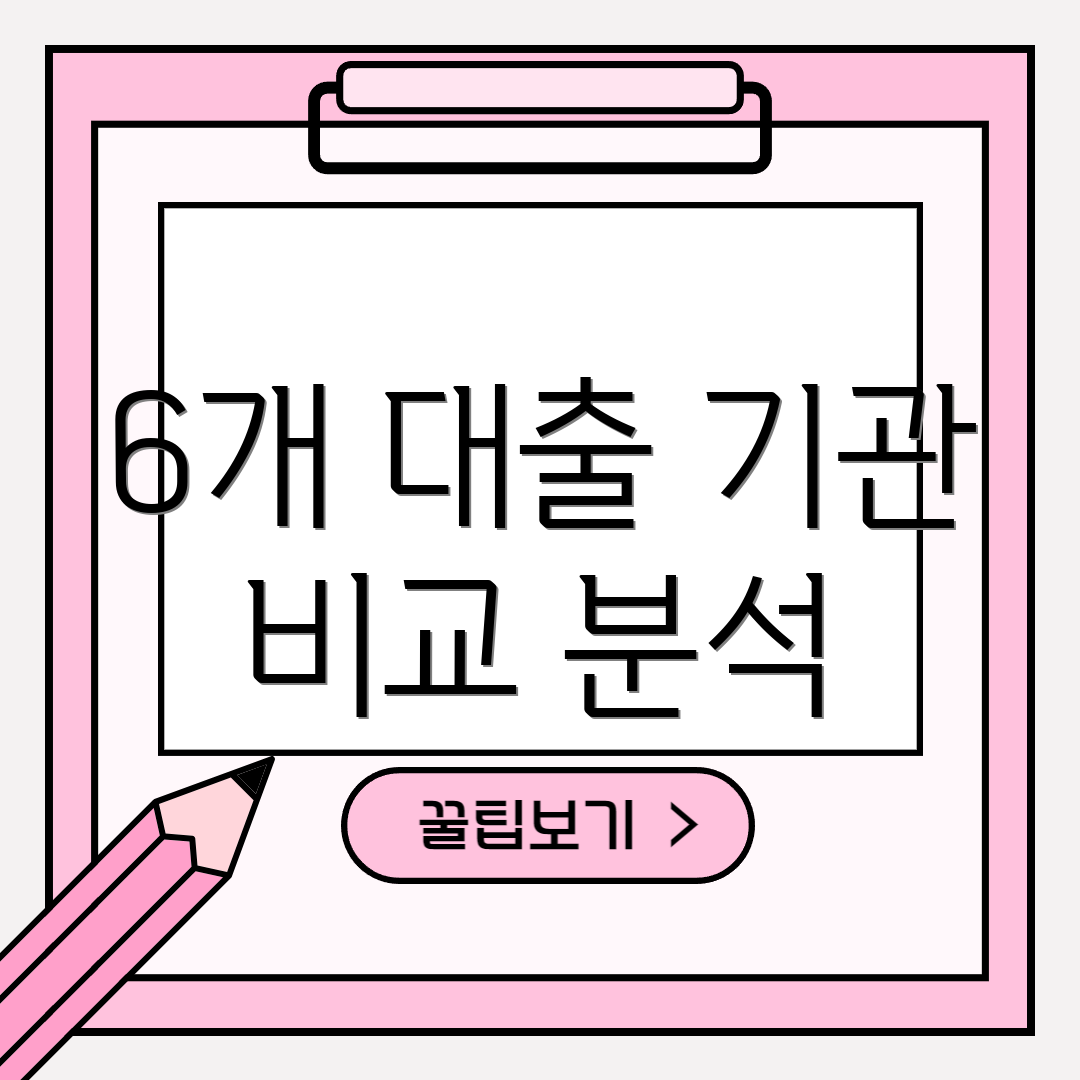 6개 대출 기관 비교 분석