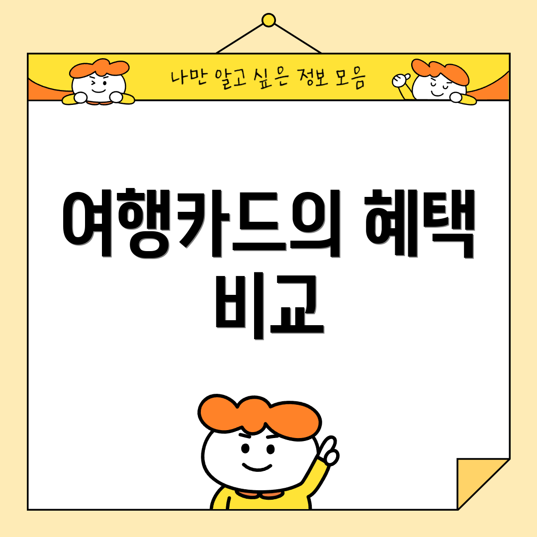 여행카드의 혜택 비교