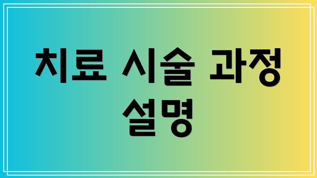 치료 시술 과정 설명