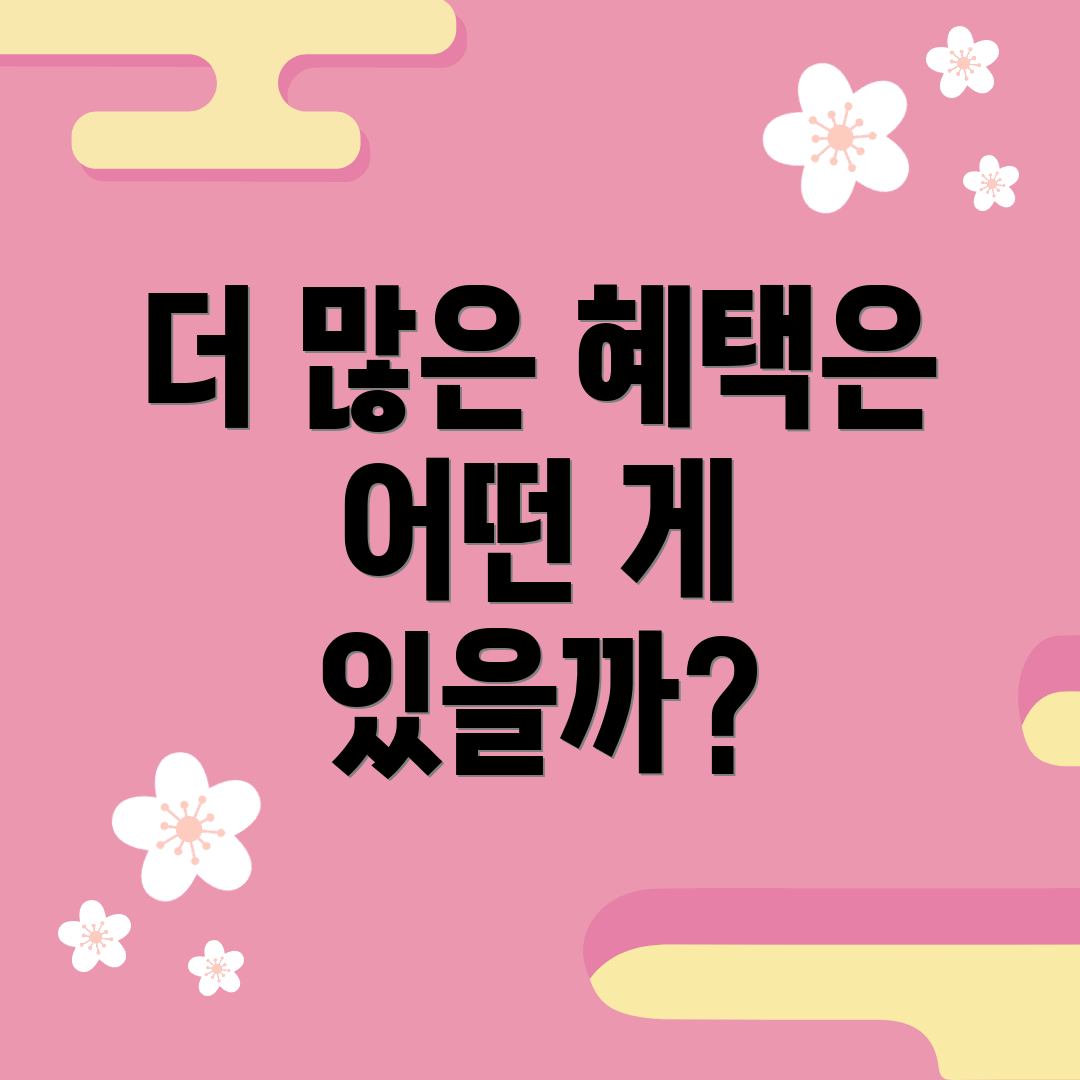 더 많은 혜택은 어떤 게 있을까?