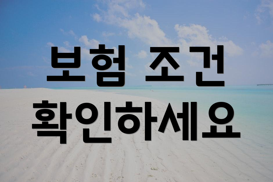 보험 조건 확인하세요