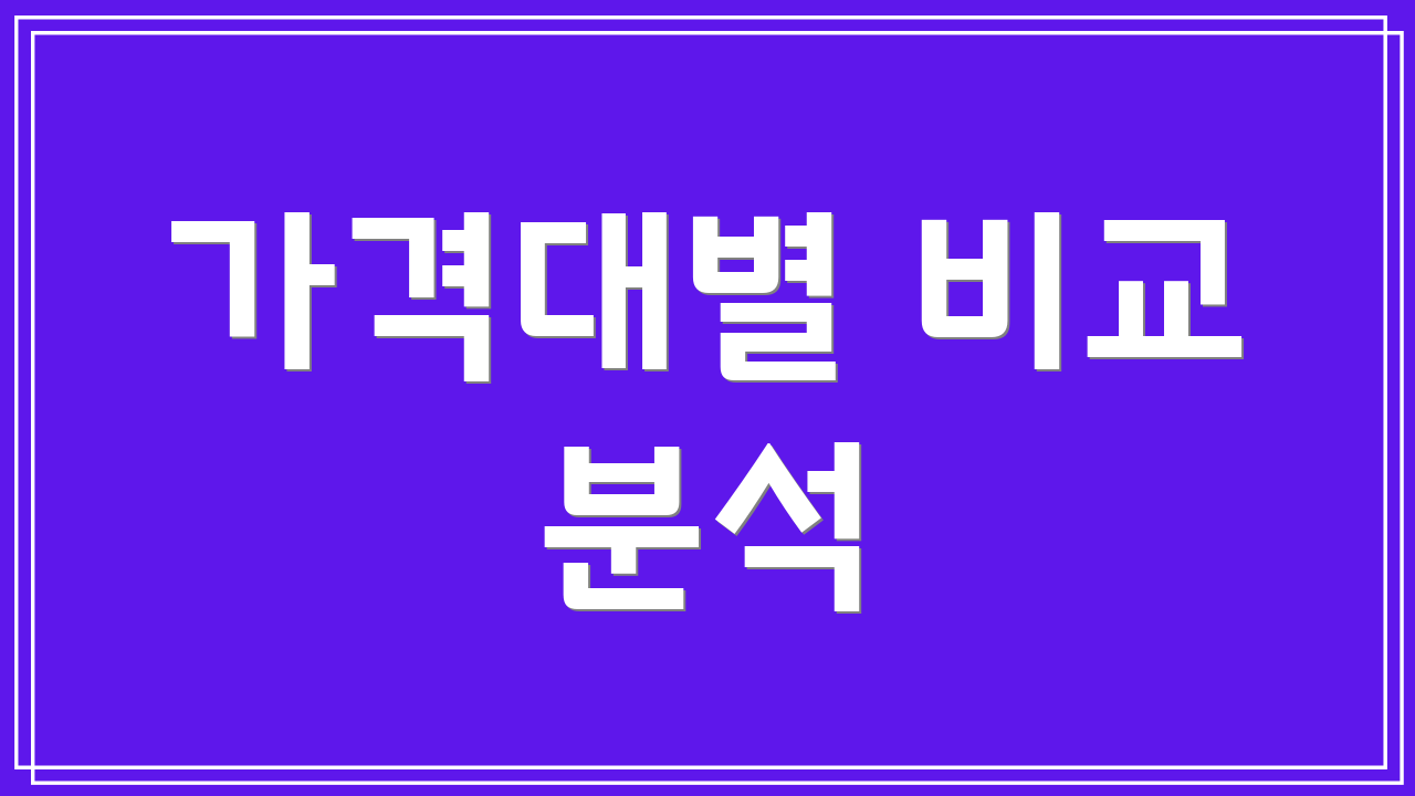 가격대별 비교 분석