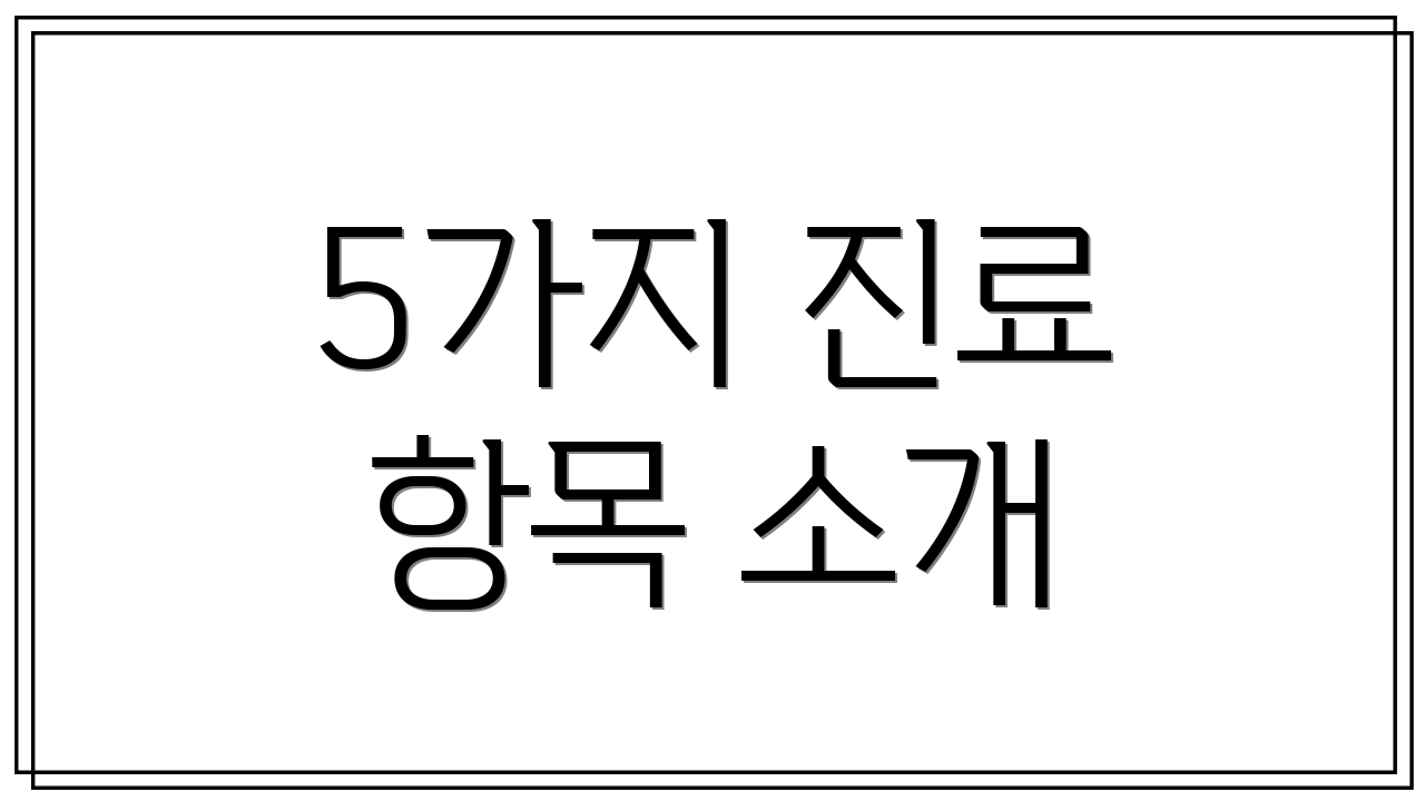 5가지 진료 항목 소개