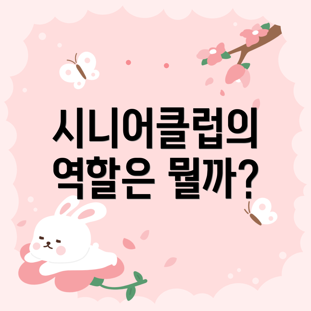 시니어클럽의 역할은 뭘까?