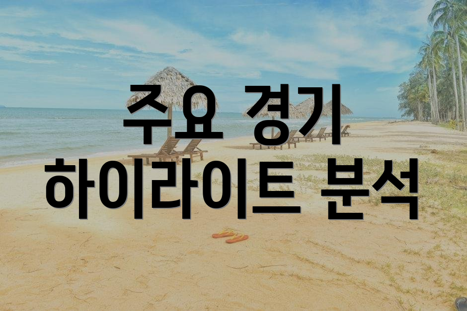 주요 경기 하이라이트 분석