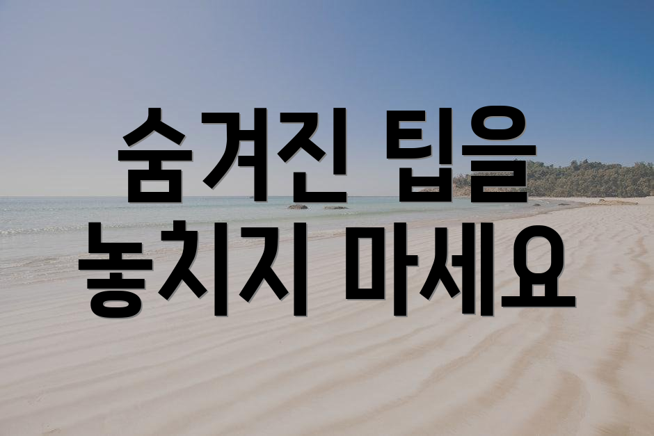숨겨진 팁을 놓치지 마세요