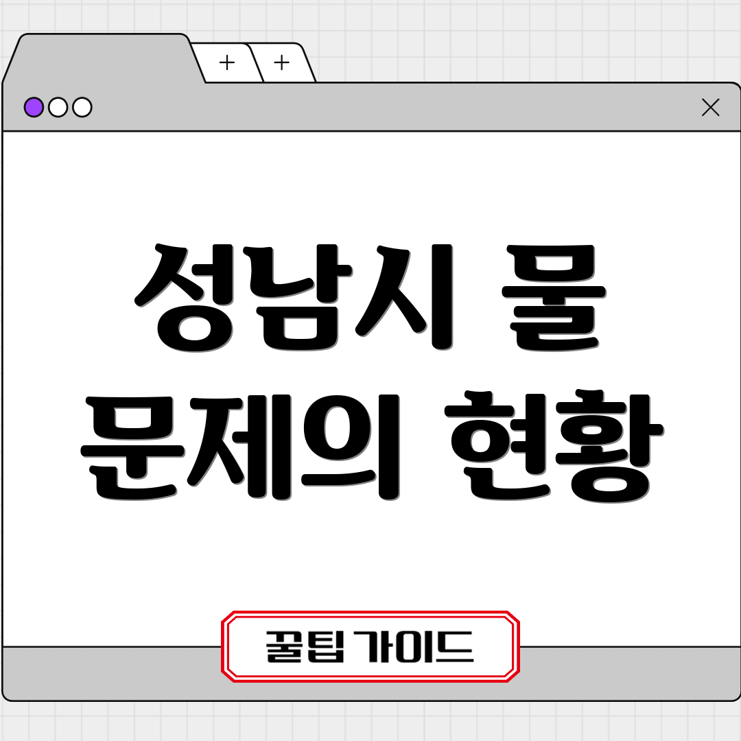 성남시 물 문제의 현황