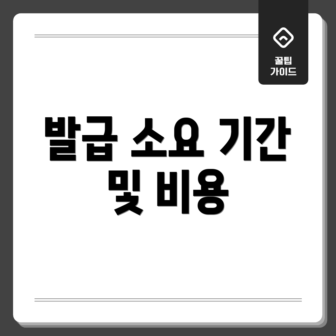발급 소요 기간 및 비용