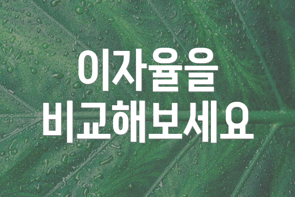 이자율을 비교해보세요