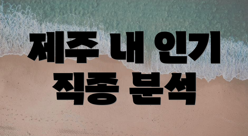 제주 내 인기 직종 분석