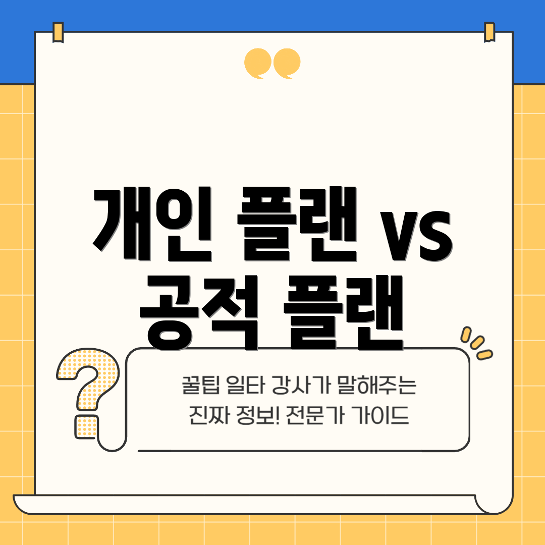 개인 플랜 vs 공적 플랜