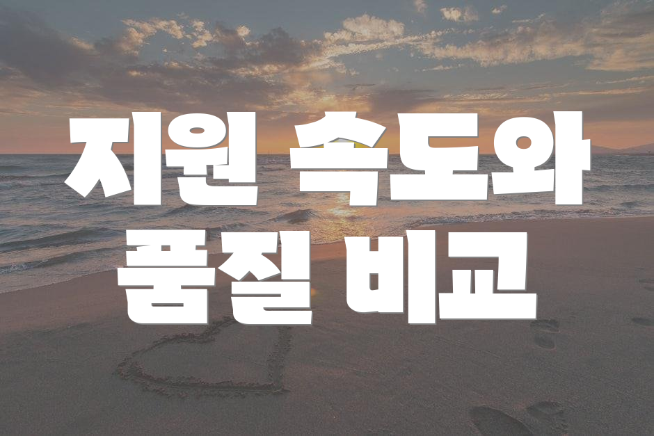 지원 속도와 품질 비교