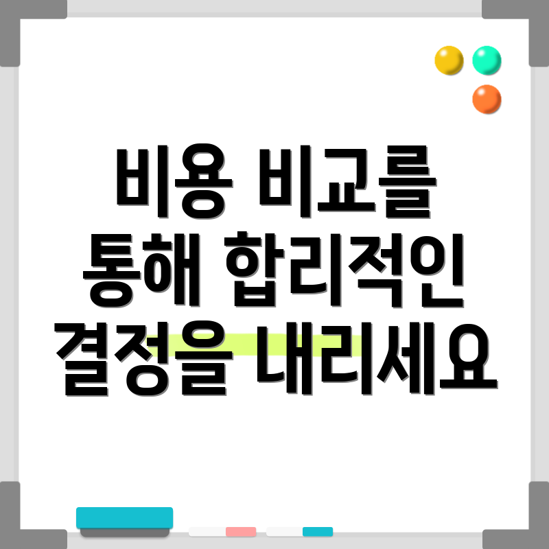 비용 비교를 통해 합리적인 결정을 내리세요