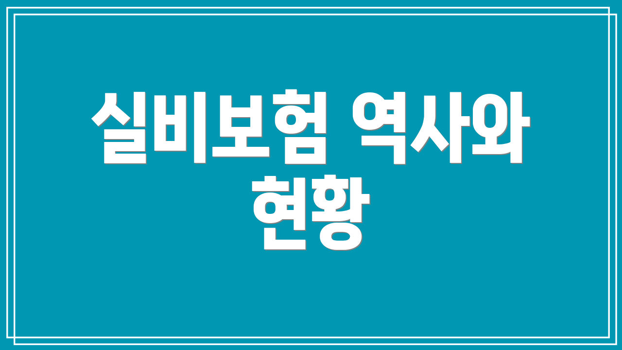 실비보험 역사와 현황